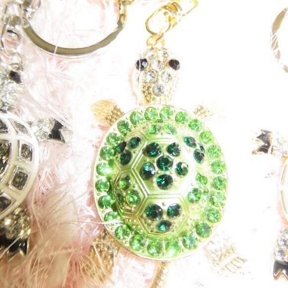 BOGO Rhinestone Turtle Tortoise Keychain handbag Purse Charm Key Chain Key ring - Picture 6 of 6